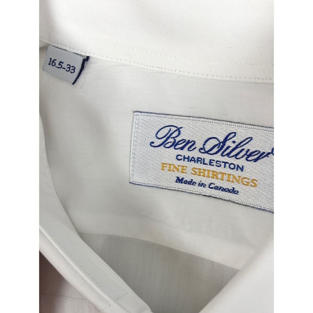 Ben Silver Charleston Tuxedo Shirt White Pleated Bib French Cuff 16.5-33 Canada - Picture 5 of 9